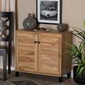 Baxton Studio Coolidge ModernOak Brown Finished Wood 2-Door Shoe Storage Cabinet 197-11924-ZORO